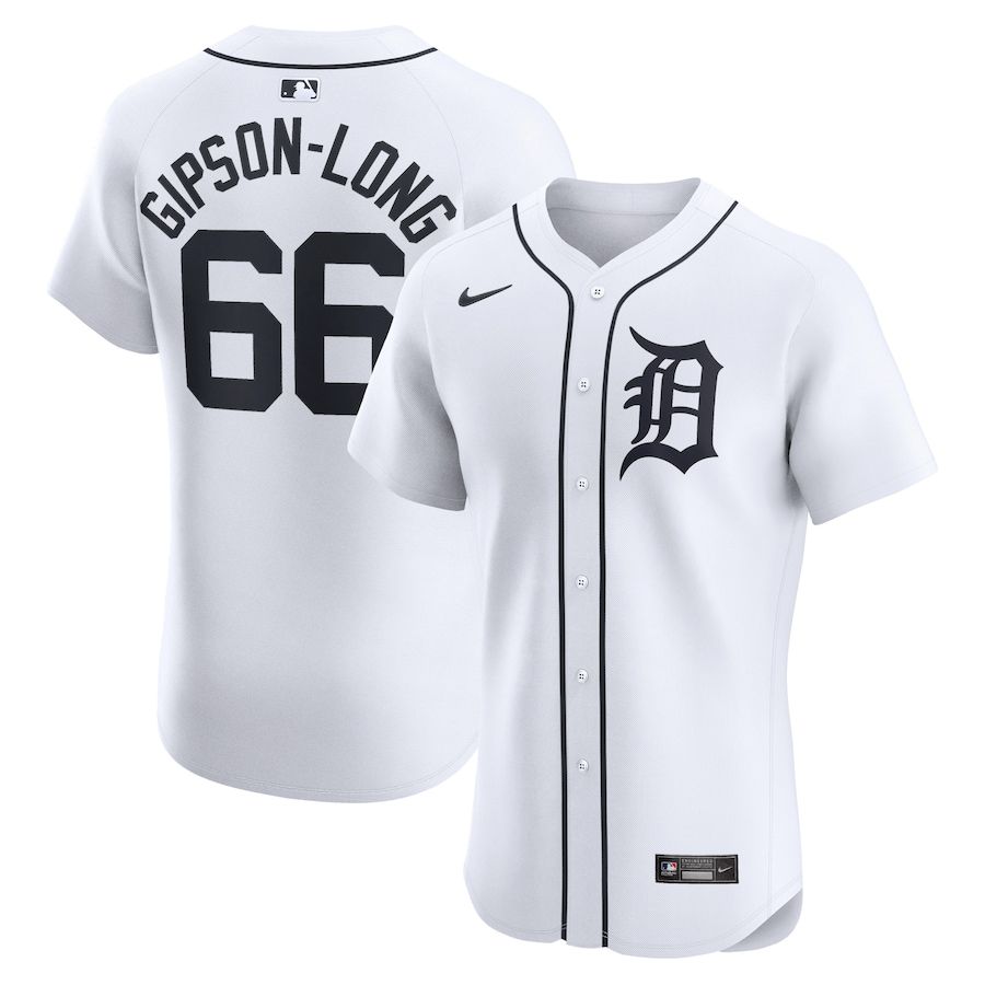 Men Detroit Tigers #66 Sawyer Gipson-Long Nike White Home Elite Player MLB Jersey